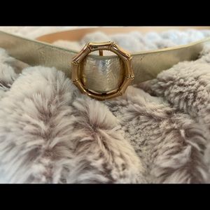 Forever 21 silver and tan belt